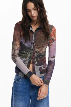 Camiseta manga larga bosque otoñal