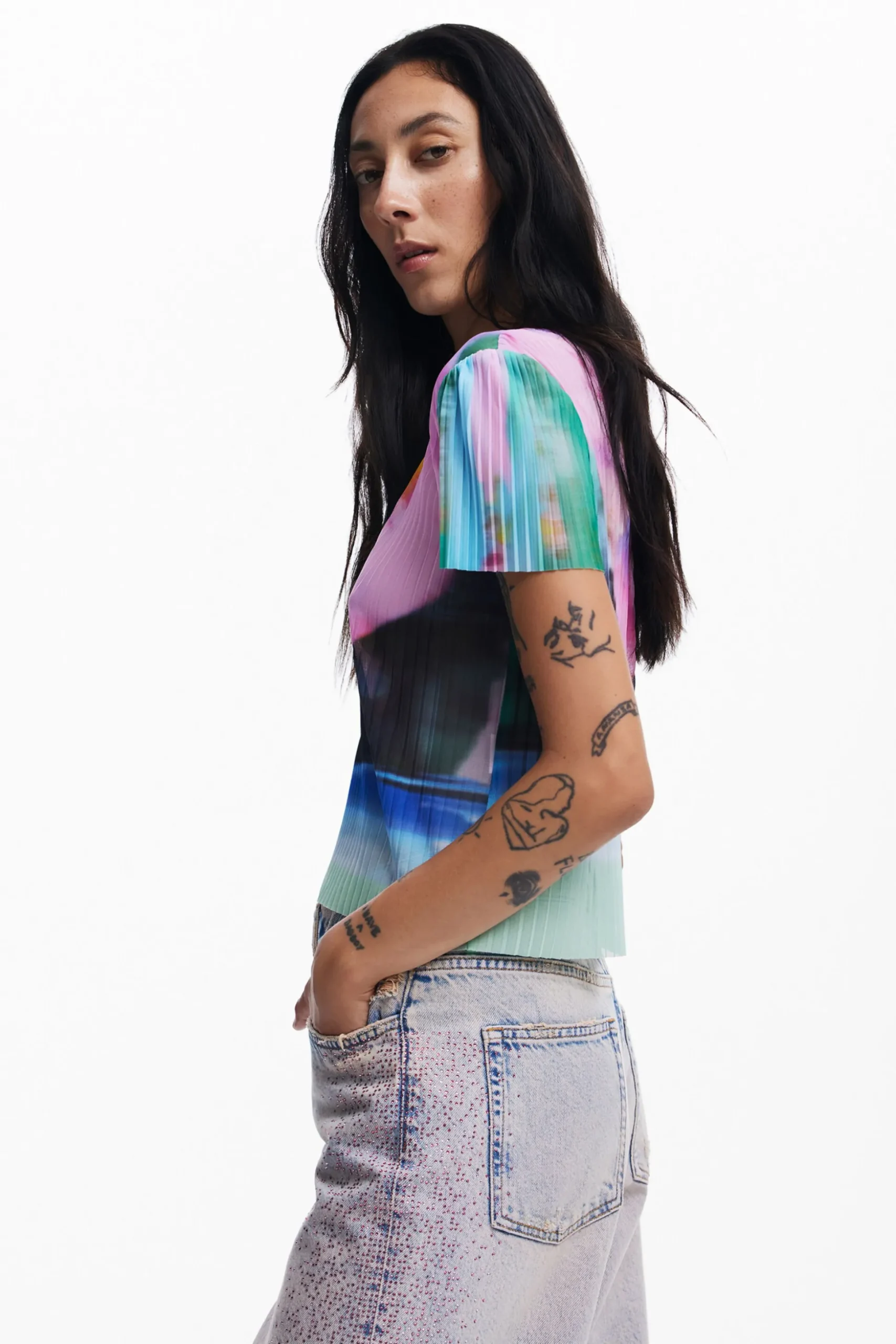 Camiseta paisaje difuminado