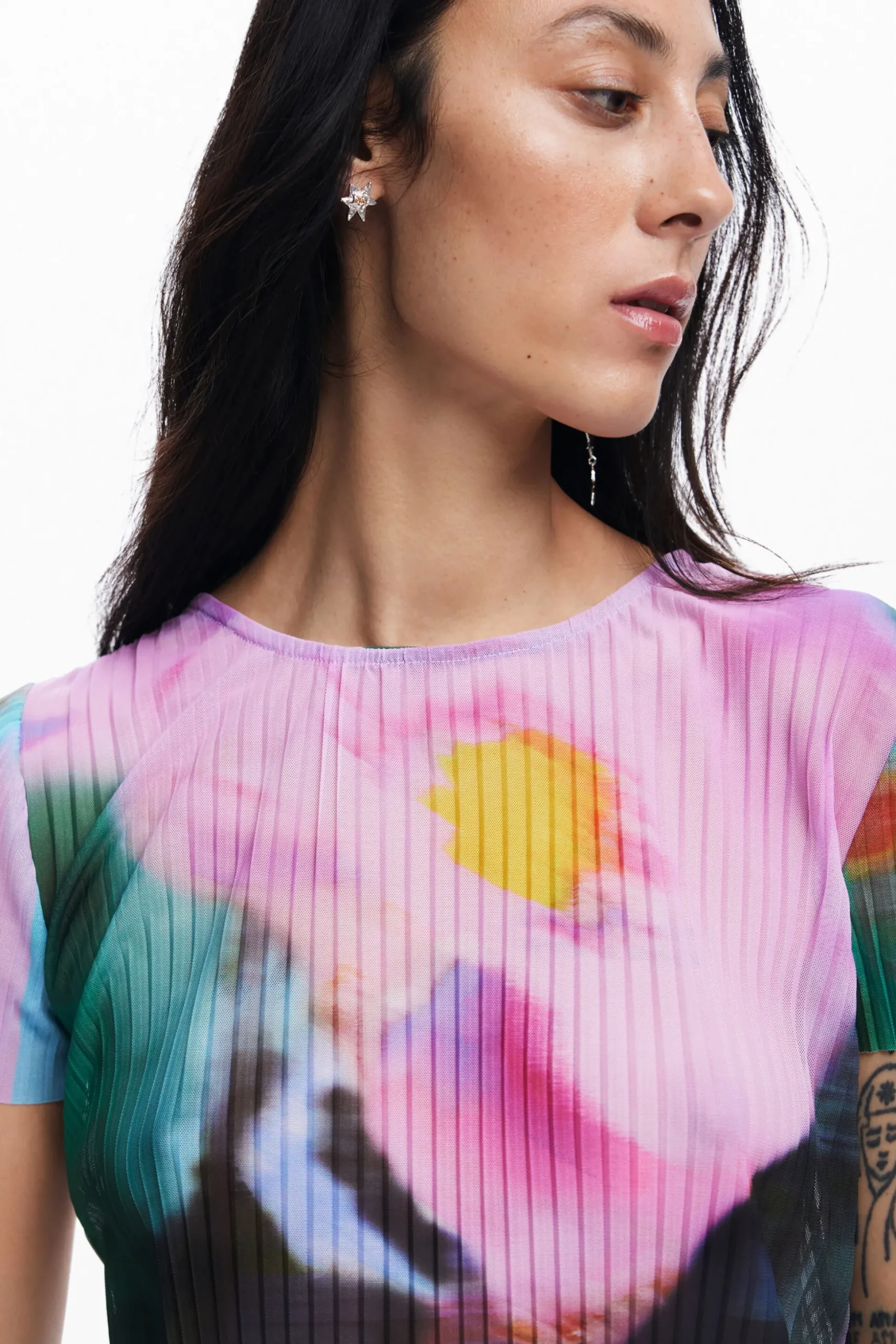 Camiseta paisaje difuminado