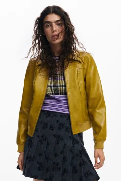 Cazadora biker efecto piel
