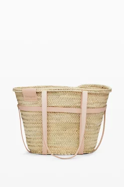 Cesta de mimbre L  piel