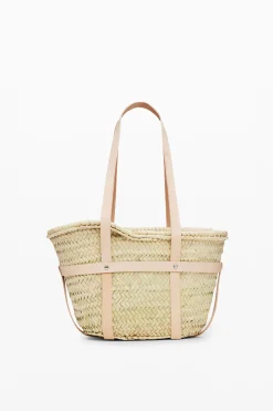 Cesta de mimbre S piel