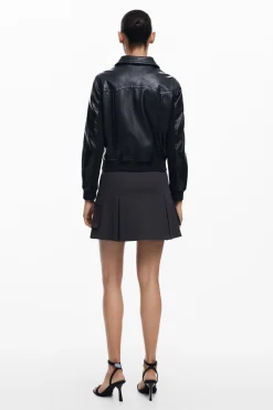 Chaqueta biker efecto piel