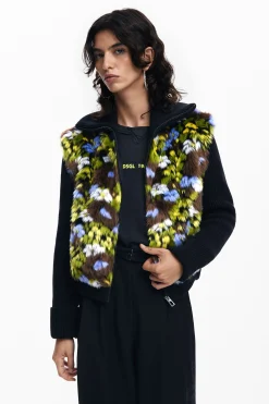 Chaqueta combinada flores