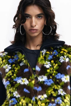 Chaqueta combinada flores