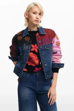 Chaqueta denim patchwork