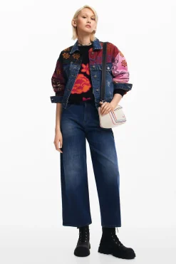 Chaqueta denim patchwork