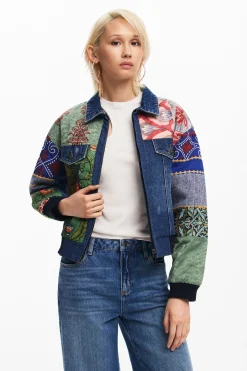 Chaqueta denim patchwork
