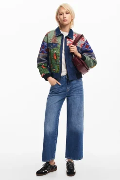 Chaqueta denim patchwork