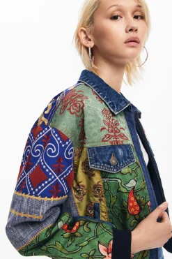 Chaqueta denim patchwork