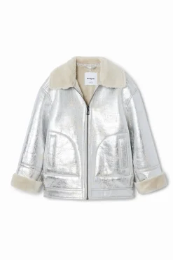Chaqueta metalizada borrego