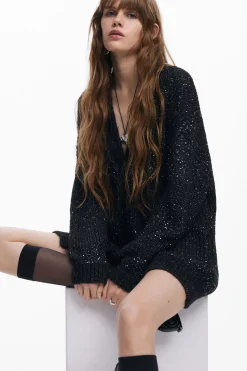 Chaqueta punto cuello en V