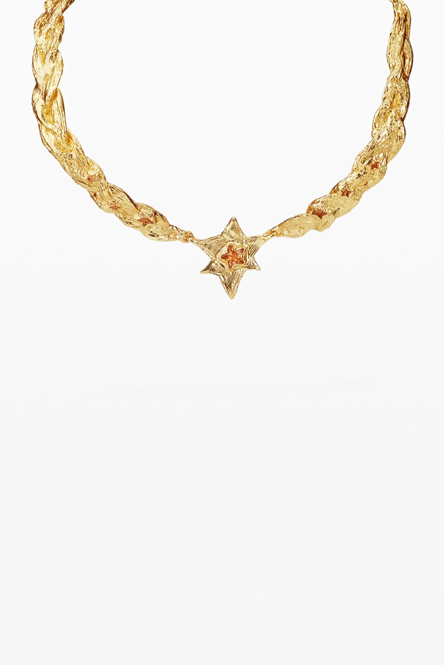Choker grande con texturas y estrella oro Zalio