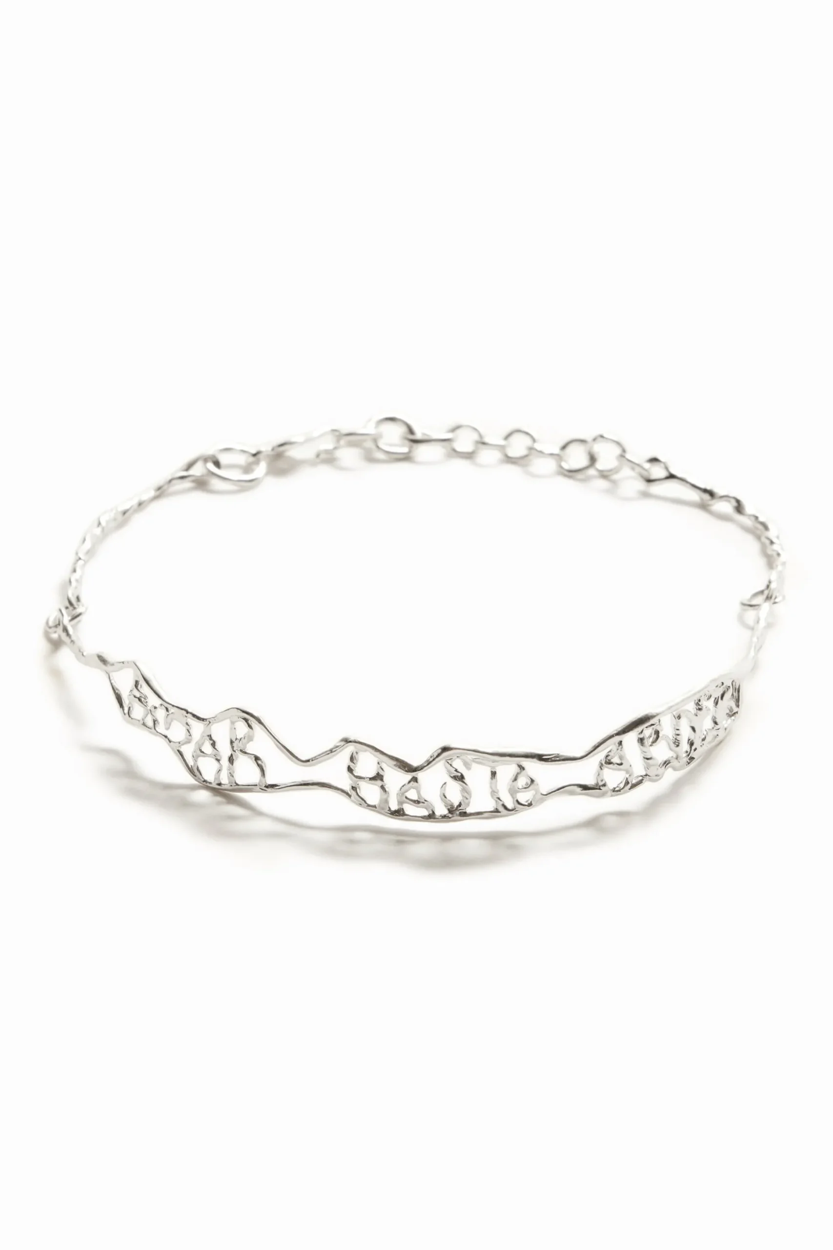 Choker mensaje estrecho baño plata Zalio