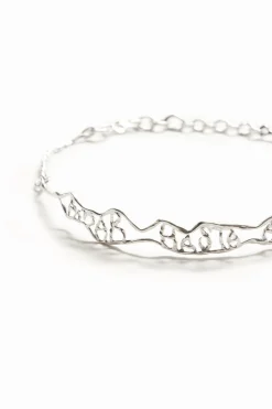 Choker mensaje estrecho baño plata Zalio