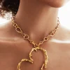 Collar corazón baño oro Zalio