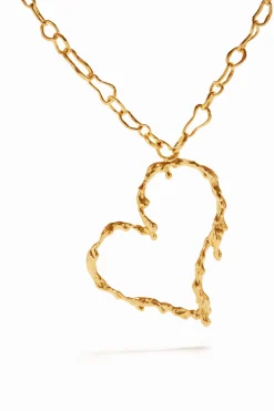 Collar corazón baño oro Zalio