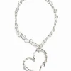 Collar corazón baño plata Zalio