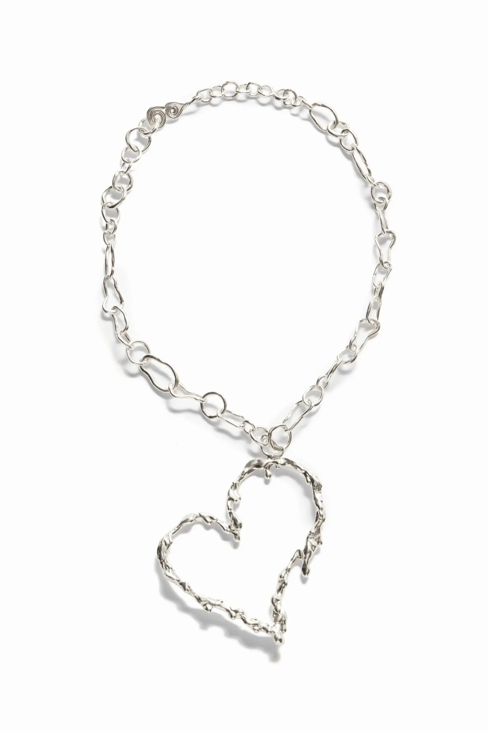 Collar corazón baño plata Zalio