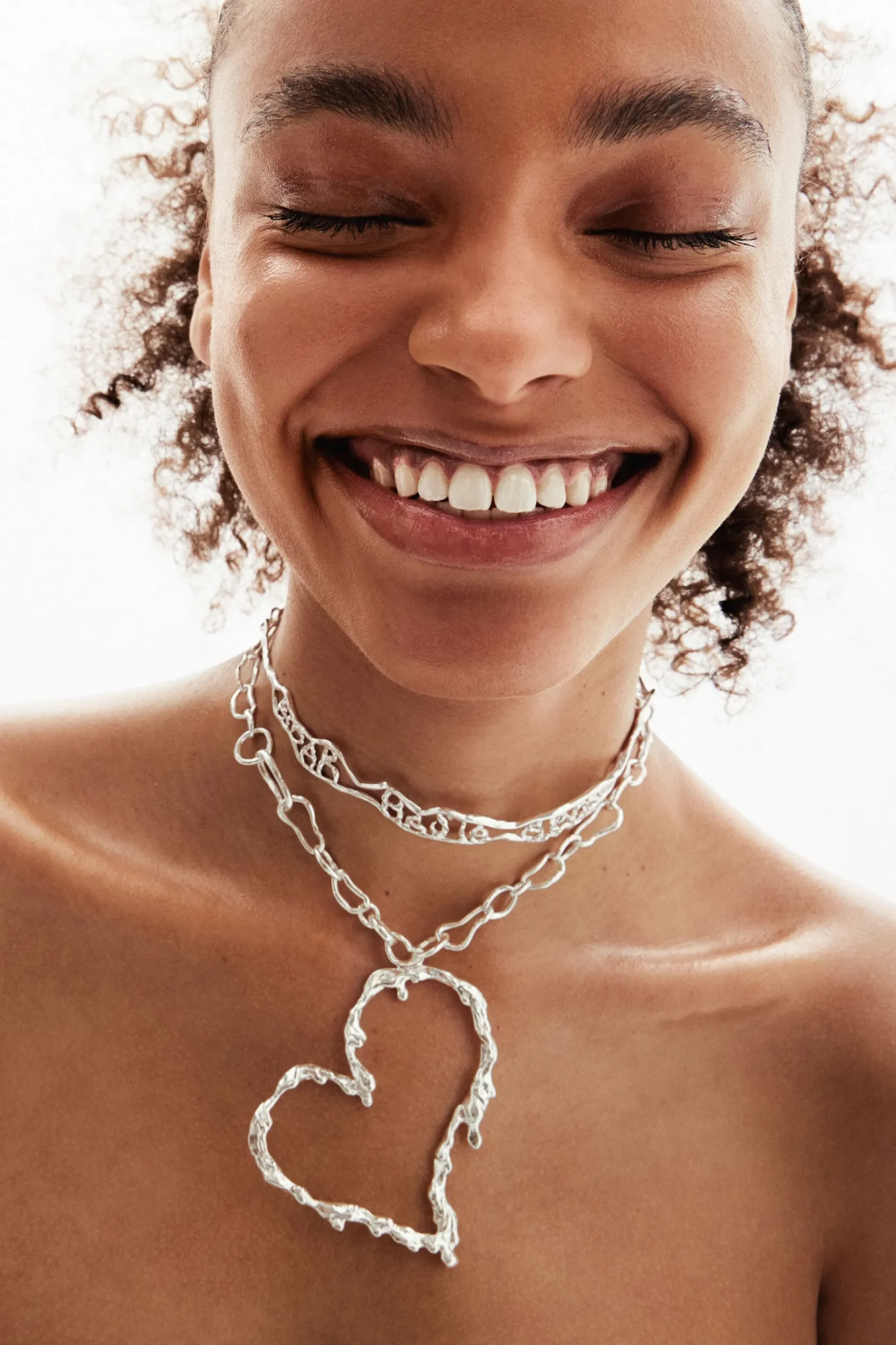 Collar corazón baño plata Zalio