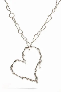 Collar corazón baño plata Zalio