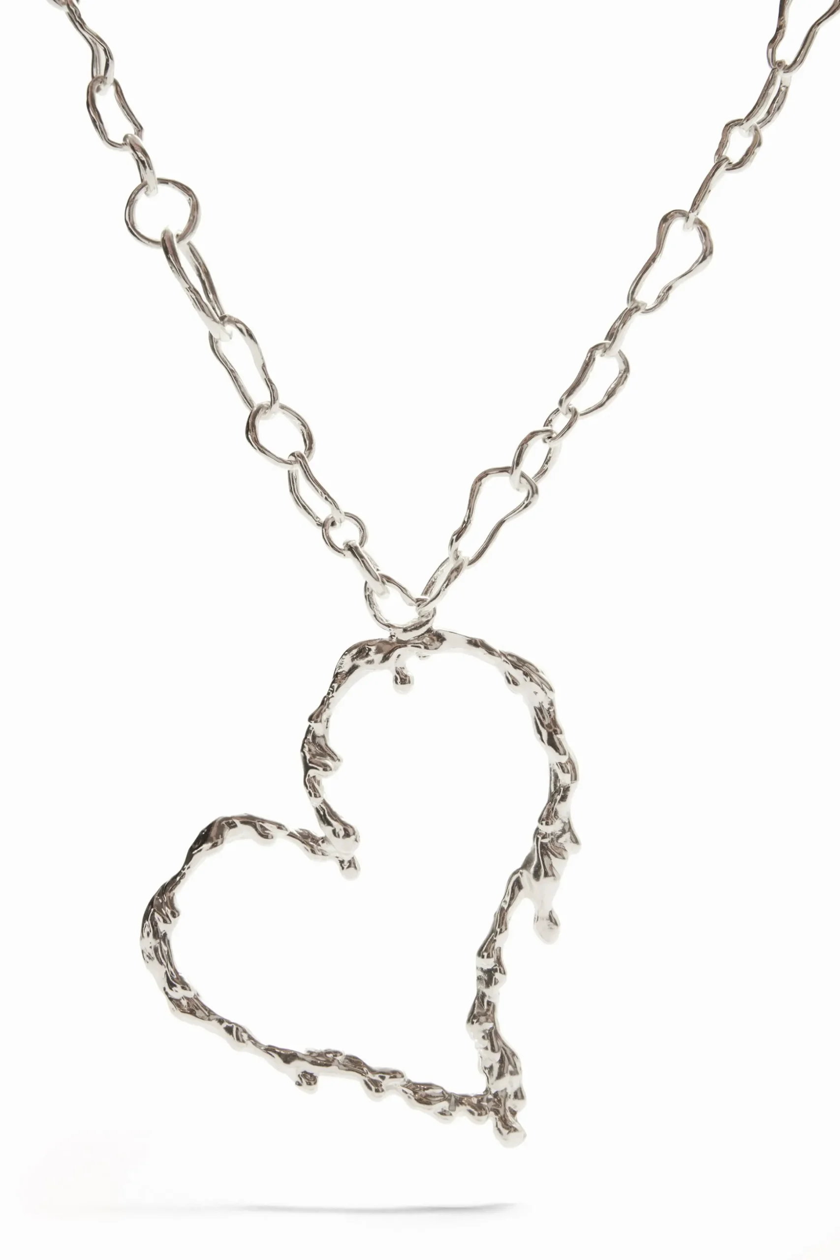 Collar corazón baño plata Zalio