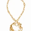 Collar mensaje baño oro Zalio