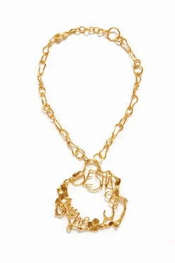 Collar mensaje baño oro Zalio