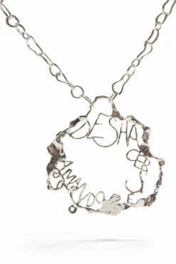 Collar mensaje baño plata Zalio