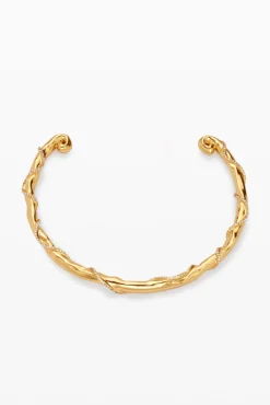 Collar rigido baño oro Zalio
