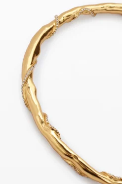 Collar rigido baño oro Zalio
