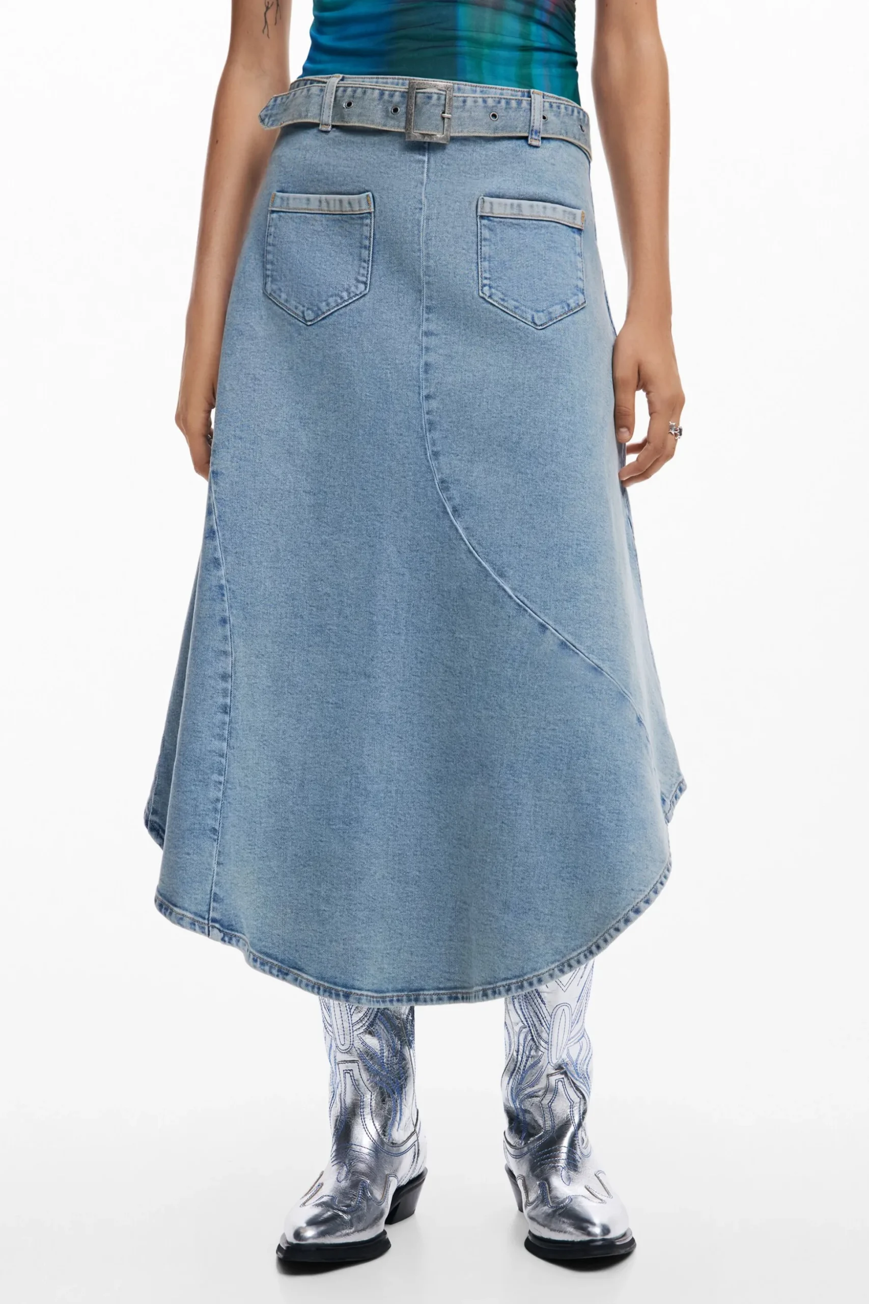 Falda denim asimétrica