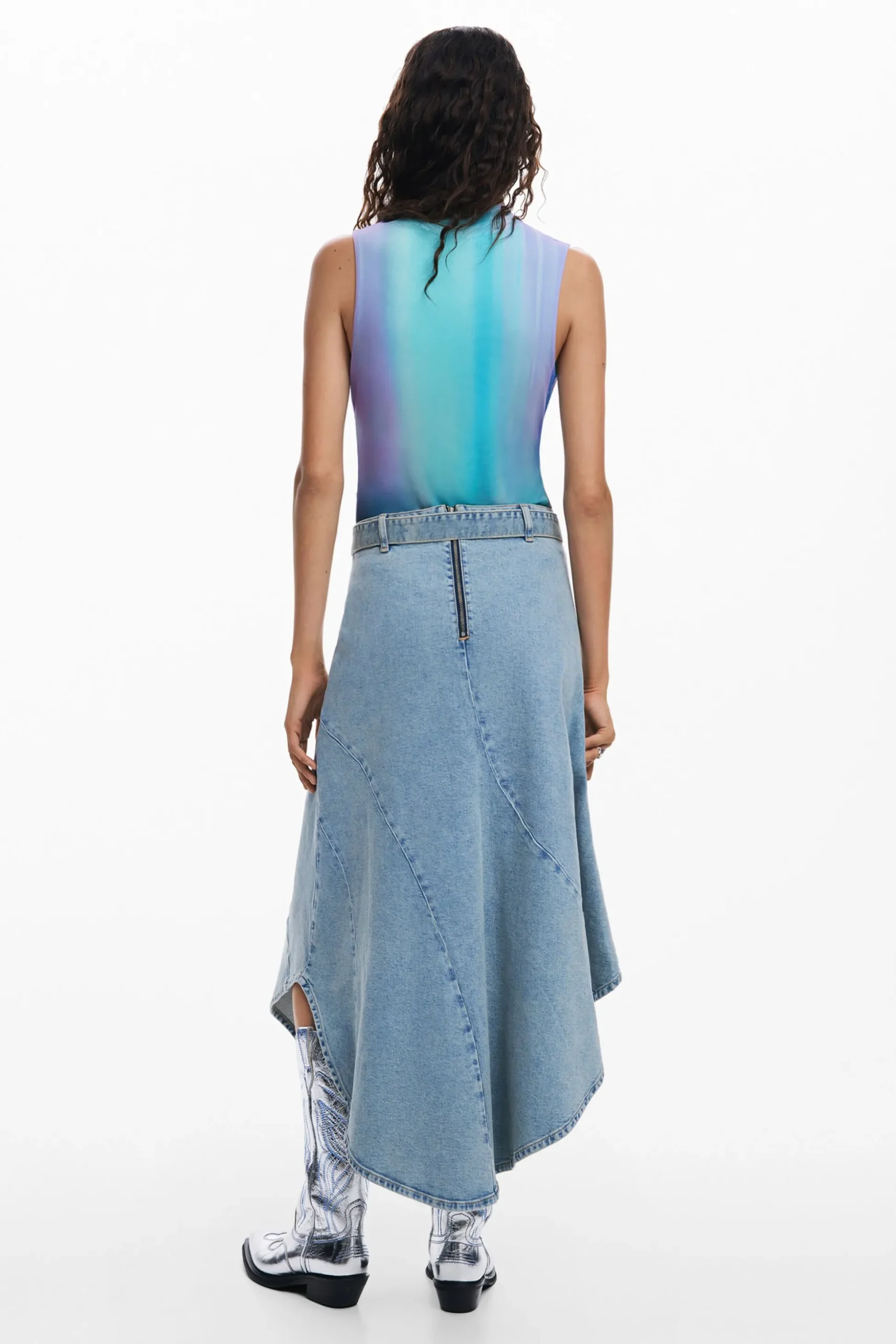 Falda denim asimétrica