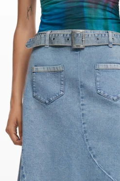 Falda denim asimétrica