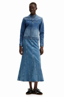 Falda larga denim