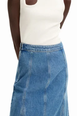 Falda larga denim