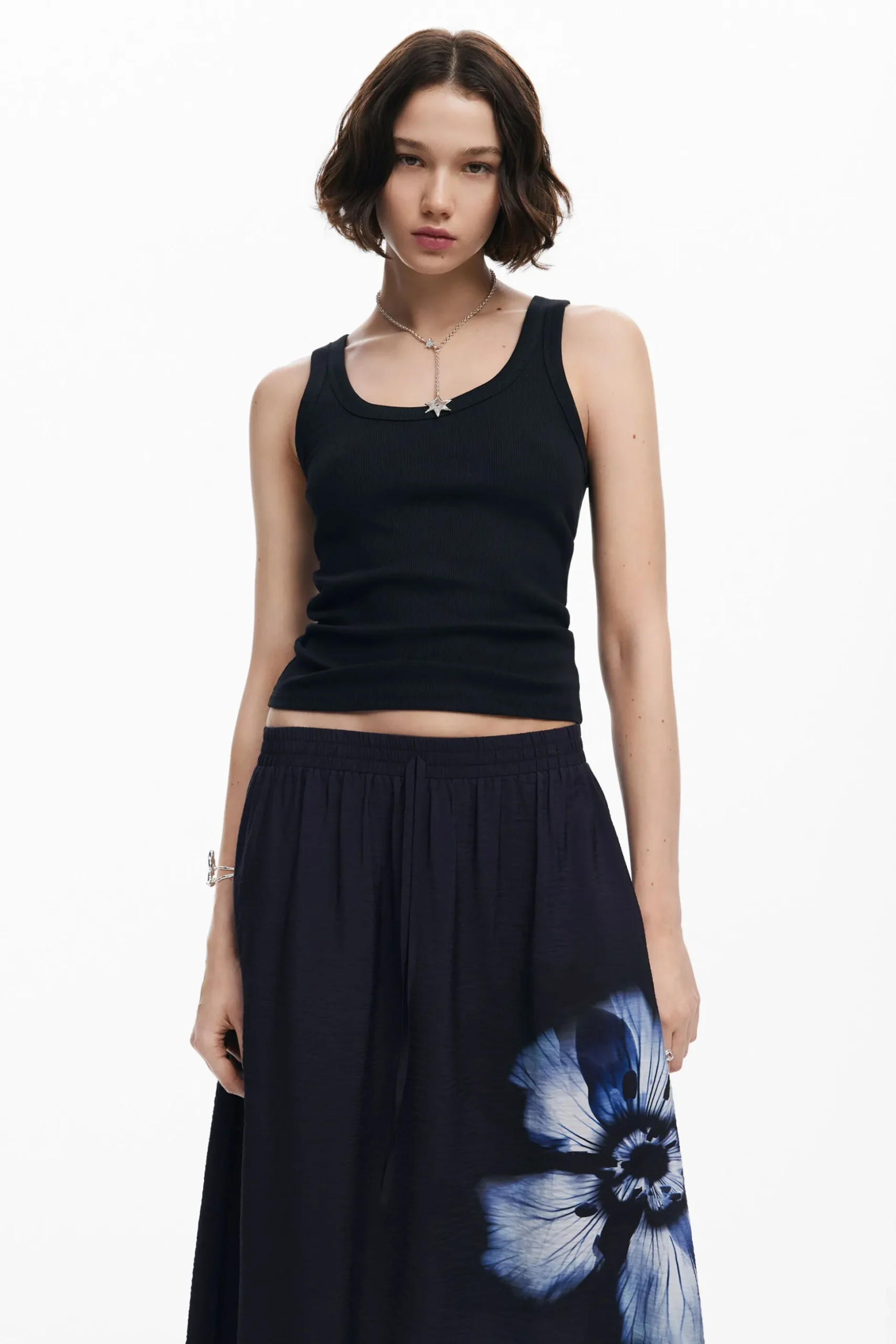 Falda larga flor