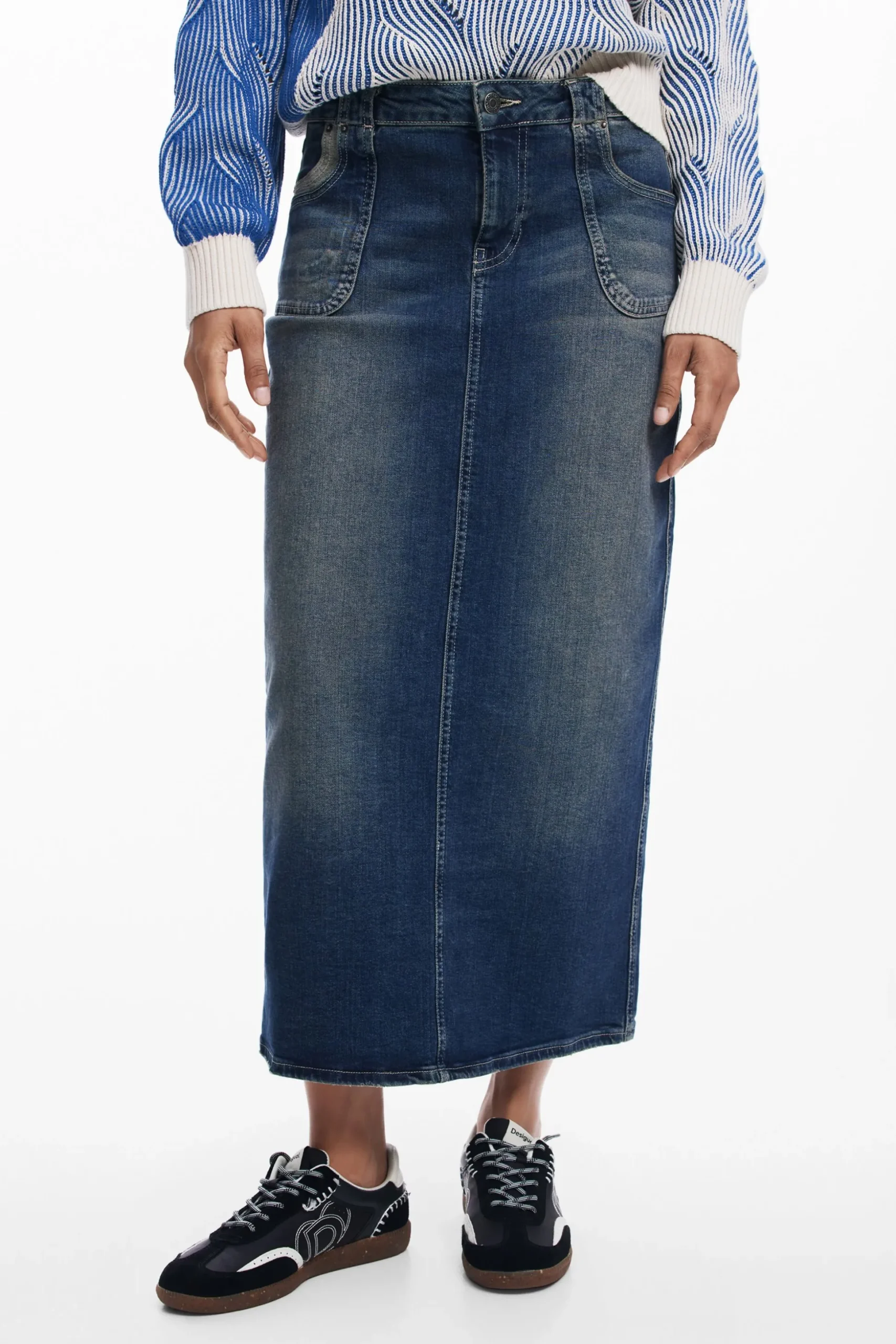 Falda midi denim