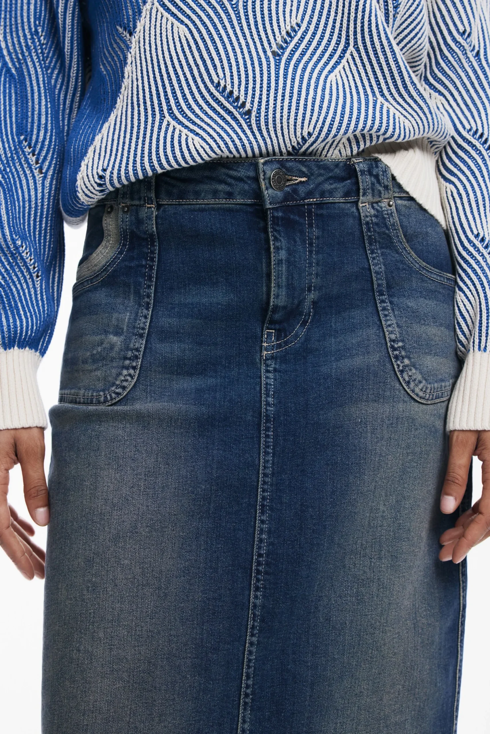 Falda midi denim