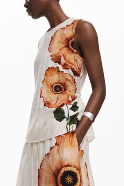Falda midi flores