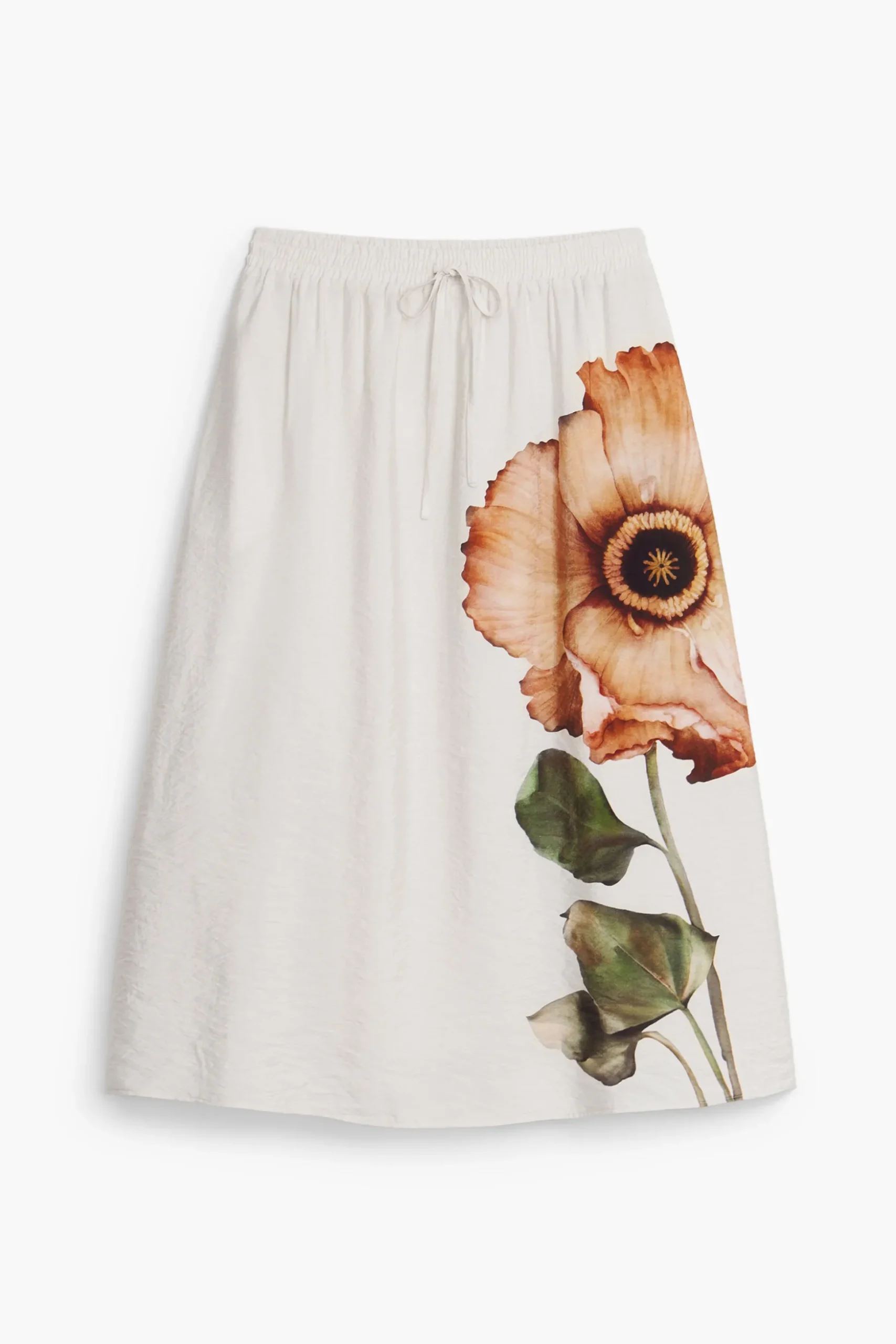 Falda midi flores