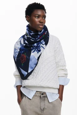 Foulard denim flores