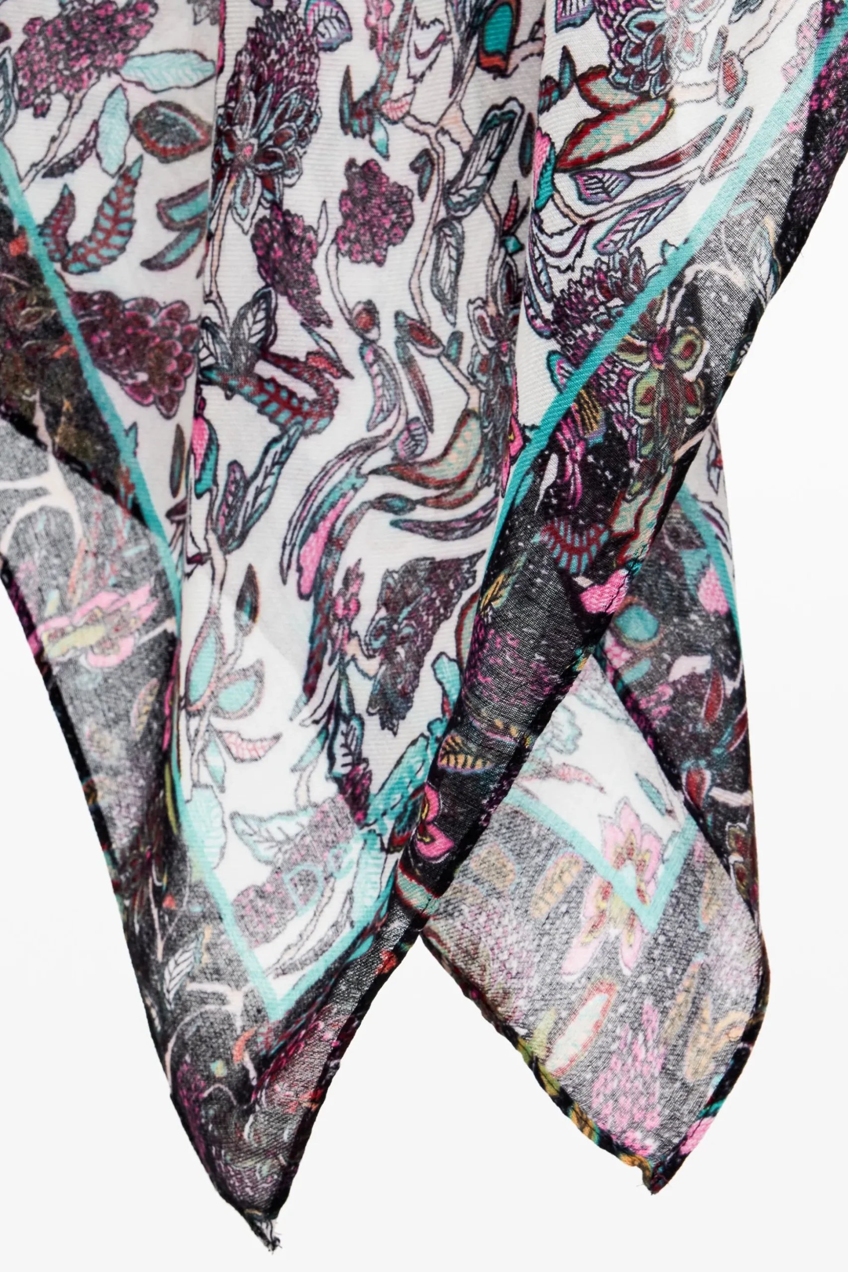 Foulard rectangular flores