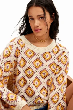 Jersey crochet multicolor