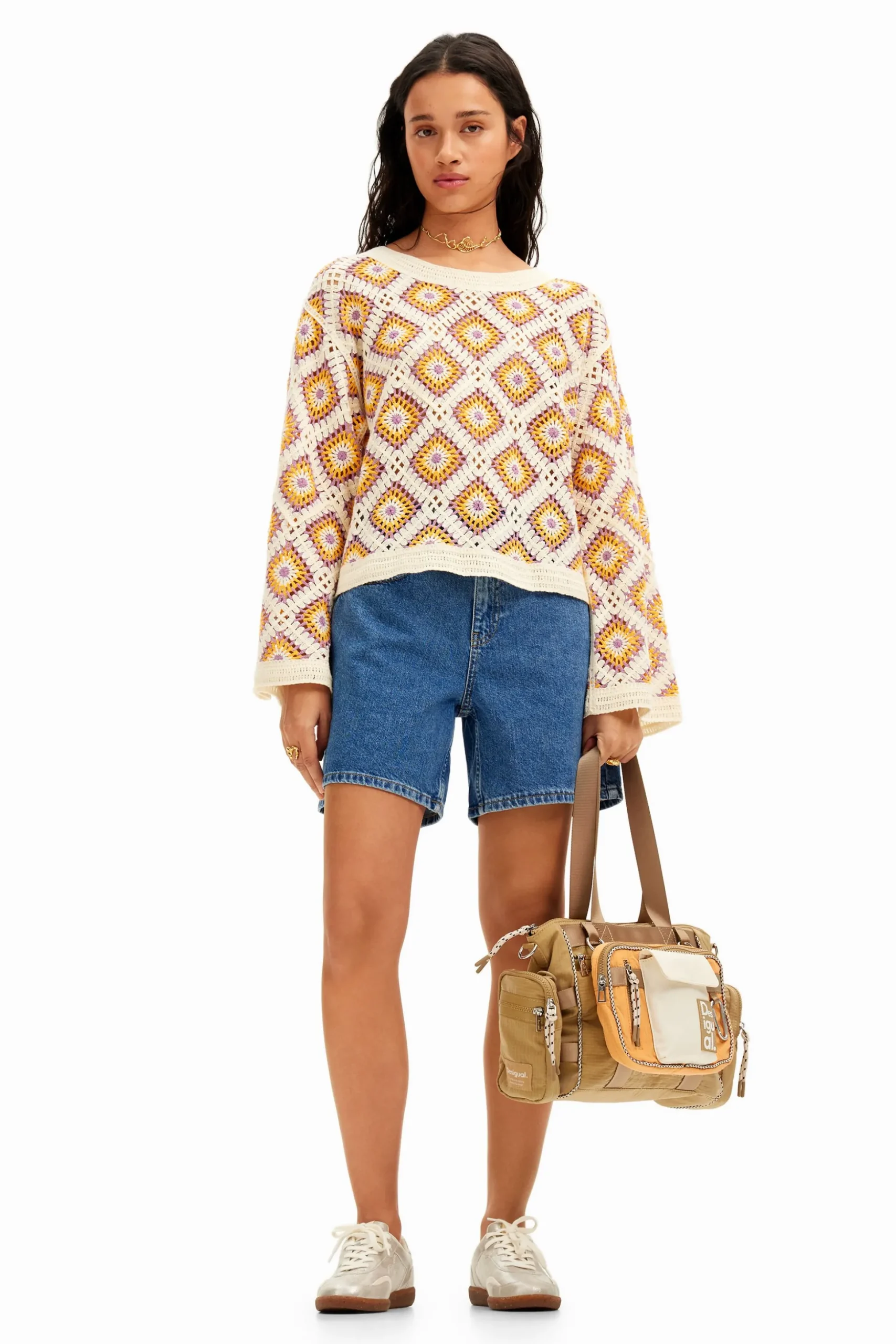 Jersey crochet multicolor