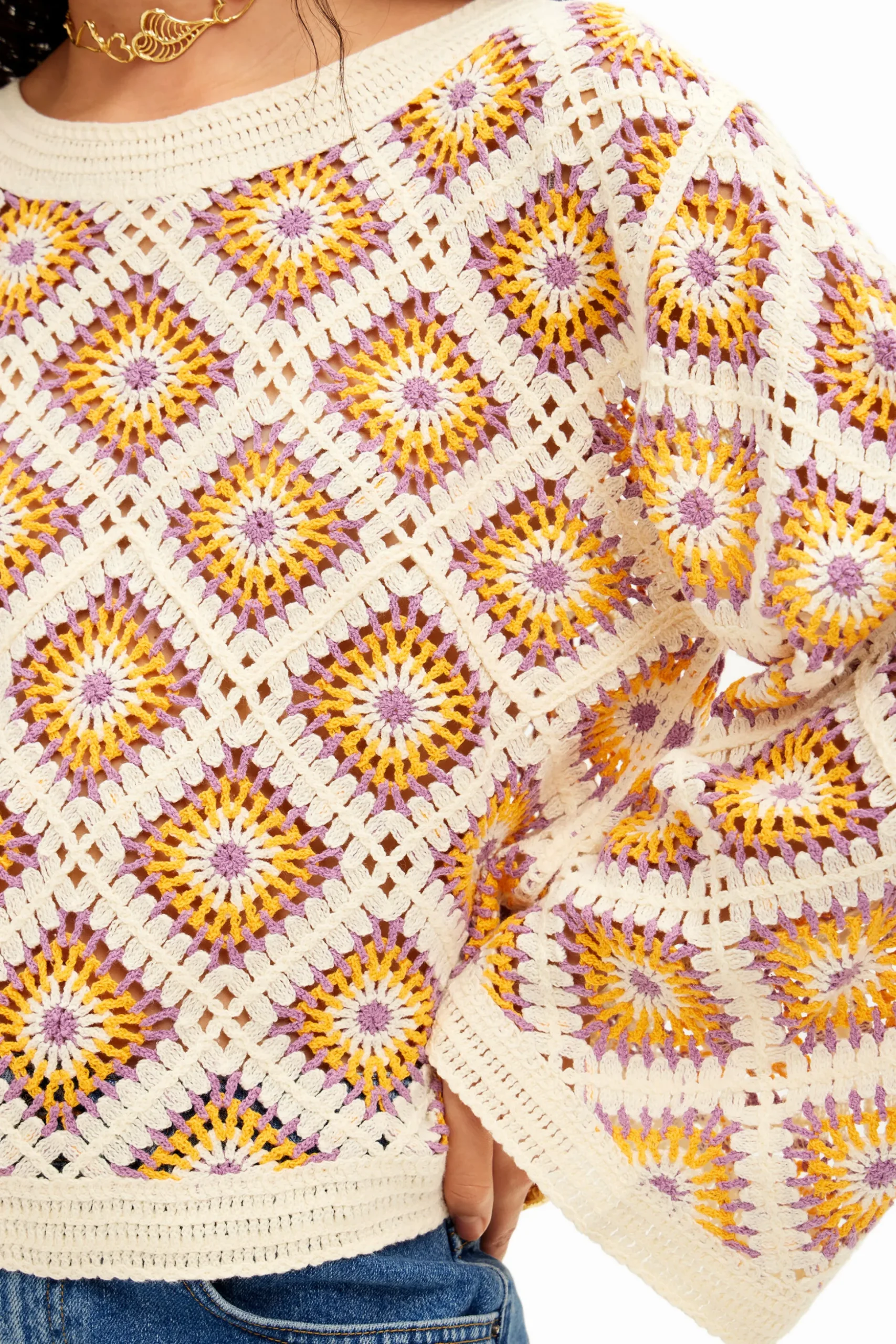 Jersey crochet multicolor