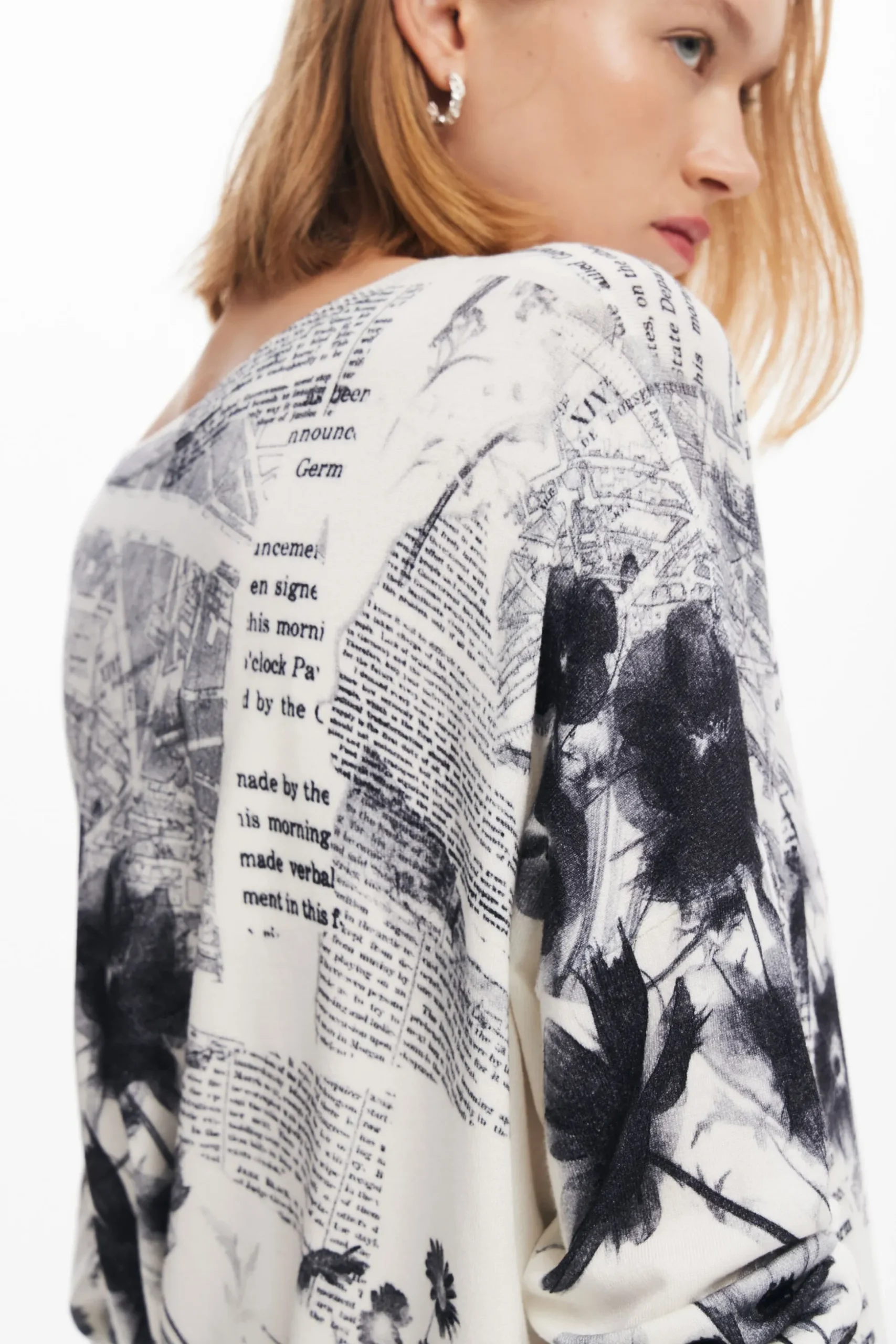 Jersey de punto estampado textos