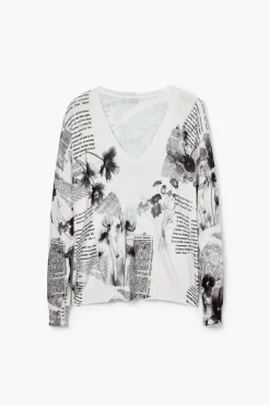 Jersey de punto estampado textos