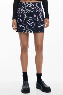 Minifalda flores