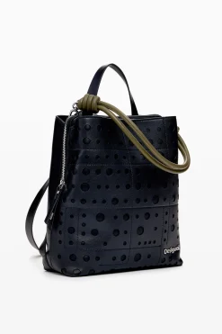 Mochila efecto piel círculos